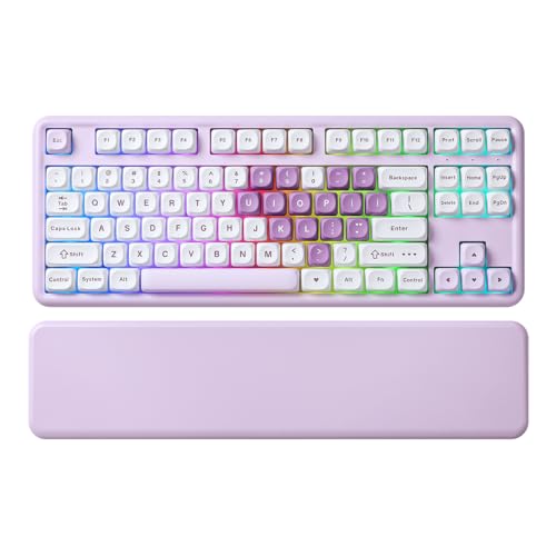 YUNZII B87 TKL Kabellose Mechanische Tastatur(Purple Heart,Cocoa v2 linear)