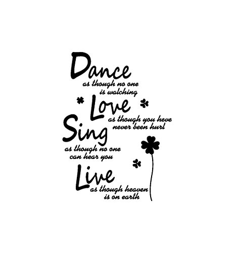Lowprofile Dance Live Sing Live Removable Art Vinyl Mural Home Room Decor Wall Stickers