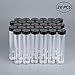 BENECREAT 30 Pack 0.85oz Clear Plastic Tube Bead Containers Liquid Containers with Black Screw-Top Lid & Cylindrical Bottom, Easy to Stand and Place (Diameter 0.78