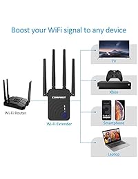 ?Newest 2019? Wireless WiFi Range Extender with 5GHz & 2.4GHz Dual Band Up to 1200Mbps High Speed WiFi Signal Booster Ideal for Home Office Gaming & HD Video Streaming Works Great with Any Routers