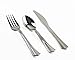 (150 Count) Heavy Duty Silver Plastic Cutlery Set - 50 Forks 50 Knives 50 Spoons - Quality Bulk Disposable or Reusable Fancy Plastic Silverware Perfect For Parties