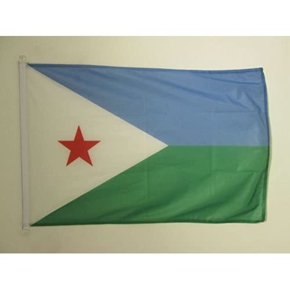 AZ FLAG - Djibouti Nautical Flag - 18'' x 12'' - For Outdoor and Boat - Djiboutian Banner Knitted Polyester with Two Plastic Rings - Vivid Colors - 12x18 in - 45x30 Cm — image 1