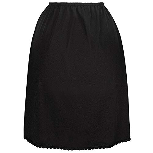 Valair Women's Classic Half Slip Skirt, 100% Nylon, 28 Inch, X-Small, Black