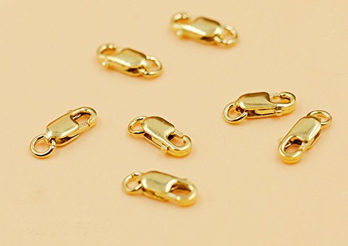 Fashionclubs 4pcs/set Yellow Gold Jewelry Lobster Clasp Bead Open Jump Ring (8mmx3mm)