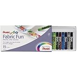 Pentel Arts Fabric Fun Pastel Dye Sticks, 15 Color Set (PTS-15)