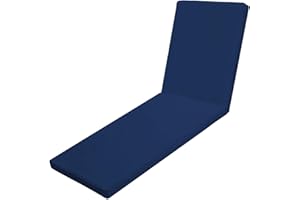 Iheqard Outdoor Chaise Lounge Cushions for Patio, 71"x22"x3" Lounge Chair Cushions, Waterproof Replacement Seat Cushions for Outdoor Furniture (Blue, 1 Pcs)