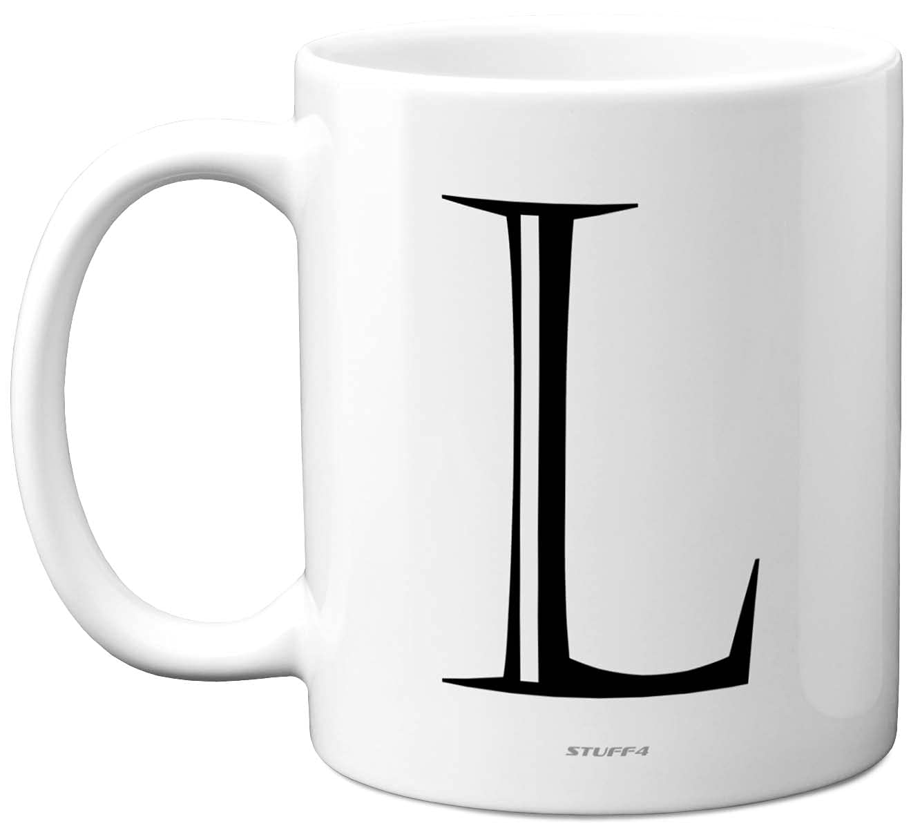 Stuff4 Personalised Alphabet Initial Mug - Letter L Mug, Gifts for Him Her, Fathers Day, Mothers Day, Birthday Gift, 11oz Ceramic Dishwasher Safe Anniversary, Valentines, Christmas, Retirement