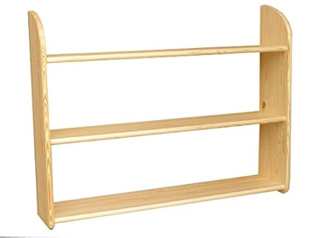 Regal Kiefer Bücherregal Wandregal massiv Hängeregal l H 72 x B 60 x T 20 cm (Lackiert Kiefer)