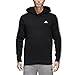 adidas Men's Essentials 3-Stripe Pullover Hoodie, Black/White, Medium