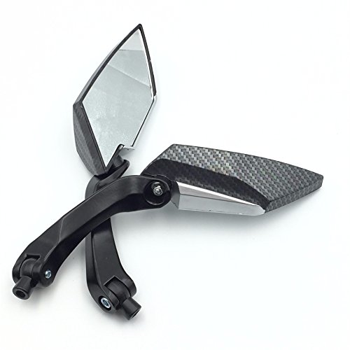 XKMT GROUP Motorcycle Carbon Fiber Diamond Blade Style Rearview Mirrors 8mm 10mm Fit All Motorcycle Standard Naked Street Bike with Standard Metric Screws 7/8" handlebar Honda CB1000R Shadow Valkyrie - Thumbnail 4