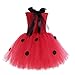 MYRISAM Girls Ladybug Costume Tutu Dress Kids Halloween Carnival Cosplay Fancy Dress Up Outfits w/Eye Mask Yo-Yo Bag 5-6T