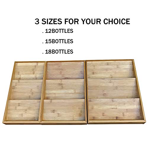 Simhoo Bamboo Spice rack In-Drawer Kitchen Cabinet Spice 12 Bottle Holder for Storage/Organizer 3-Tier - Thumbnail 2
