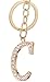 AlphaAcc Keychain for Women Purse Charms for Handbags Crystal Alphabet Initial Letter Pendant with Key Ring,Letter C