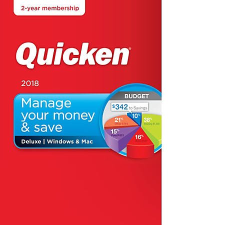 Quicken Deluxe 2018 - 24-Month Membership For Windows & MAC
