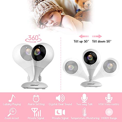 image for Campark Baby Monitor 2.4GHz Wireless Video Digital Baby Camera with 10