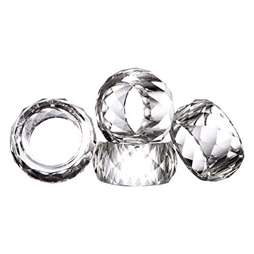 Set of 12 Donoucls Crystal Napkin Ring Holders - 2 Inch, Table Party Wedding Set Christmas Decorations For Dinner - Thumbnail 6