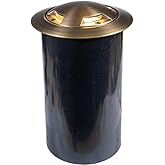 VOLT 12V Waterproof IP68 Mini Well Light with Brass Turret Top (Bronze) for Low Voltage Landscape Lighting of Pathway, Drivew