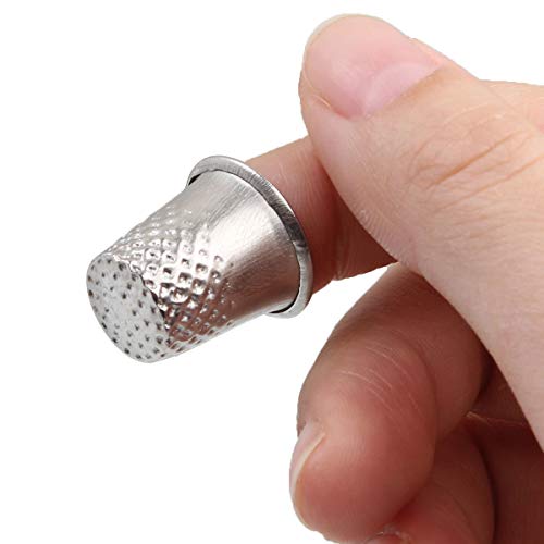 50Pcs Sewing Thimble Silver Metal Sewing Quilting Thimbles 17mm Sewing Finger Protector Thimbles for Sewing, DIY Sewing Tools Sewing Quilting Craft Accessories by AConnet - Thumbnail 4
