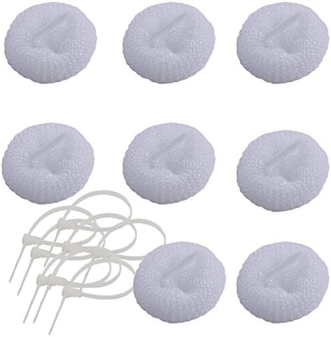 Pack of 8 Washing Machine Mesh Lint Traps with Clamps (Plastic)