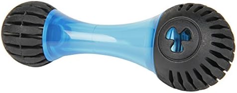 Medium Chewing Squeeze Bone Dog Toy with Dental Twist Caps Midi (Blue)
