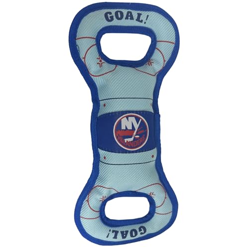 Pets First NHL New York Islanders Hockey Field Dog Tug Fetch Squeak Chew Toy, O…