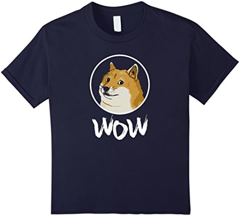 Kids Doge Wow! Shiba Inu Meme T-Shirt 6 Navy