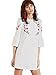 Floerns Women's Bell Sleeve Embroidered Tunic Dress A White M
