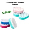 Pack of 12 Exfoliating sponges bath shower 2 sided sponge