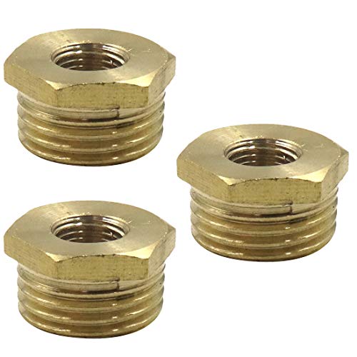 Yoohey Brass Pipe Fitting, Hex Bushing 1/2" NPT Male x 1/8" NPT Female 3pcs