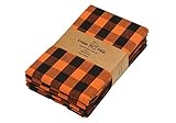 Urban Villa Kitchen Towels, Halloween Special Premium Quality, 100% Cotton Dish Towels,Mitered Corners,Ultra Soft (Size: 20X30 Inch),Orange/Black,Highly Absorbent Bar Towels & Tea Towels - (Set of 6)