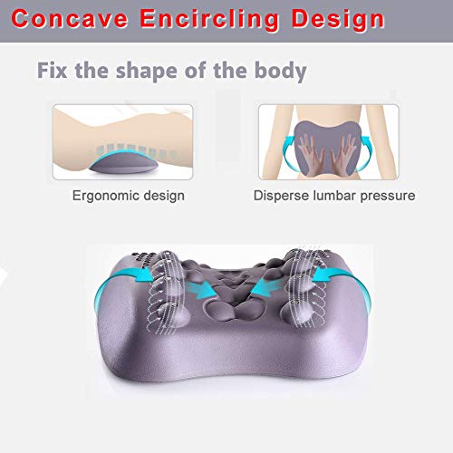 Lumbar Support Pillow for Lower Back Pain Relief,Gel Back Massager for