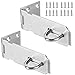 2 PCS 3 Inch Door Hasp Latch, KINJOEK Stainless Steel Padlock Hasp, 2mm Extra Thick Security Door Clasp for Push Sliding Barn