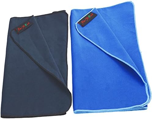 Fiber Promot 2 Pack Multi-Purpose Fast Drying Travel Gym Microfiber Sports Towels (Royal Blue,Navy Blue, 20"×52")…