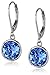 Amazon Collection Sterling Silver Round Leverback Dangle Earrings