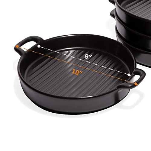 Bruntmor 10" X 6" Black Porcelain Set of 4 Serving Platters. Amazing