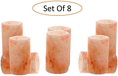 ShartPro Set of 8 Natural Himalayan Salt Shot Glasses - Handcrafted From Himalayan Rock Salt crystals - Beautiful 3" Salt Tequila Shot Glasses