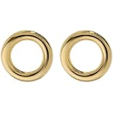 Minimalist Chunky Open Circle Stud Earrings for Women Men Modern Simple Geometric Round Stainless Steel Plating 18k Gold Studs Poisoned O Shaped Statement Earring Trendy Jewelry