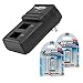 ANSMANN 9V battery charger Powerline 2 for 1-2 NiMH / NiCd rechargeable batteries 9 Volt - 2 bay Individual cell recharger for rechargeable 9V batteries + 2-Pack 300mAh 9V batteries