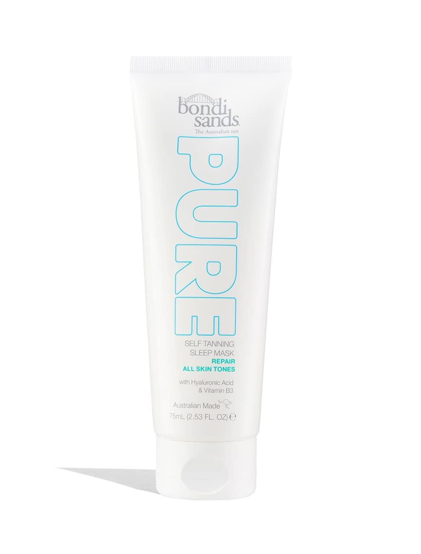 Bondi Sands Pure Self Tanning Sleep Mask Repair | Hyaluronic Acid & Vitamin B3 Formula Provides Hydrated, Glowing Skin, Non-Comedogenic, Dermatologically Tested, Vegan + Cruelty Free | 75 mL/2.53 Oz