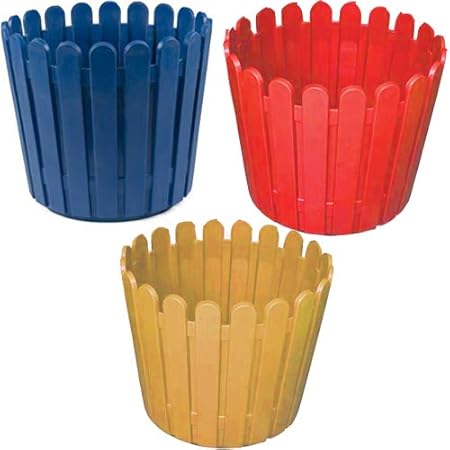 Antier Round VIP Plastic Flower Pot/Plastics Planter Gamla for Plant Holder (Size 12 Inch, Pack of 3)