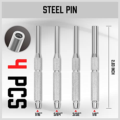 SEDY 18Pieces Roll Pin Punch Set, Roll Pin Starter Punch, Brass, Steel