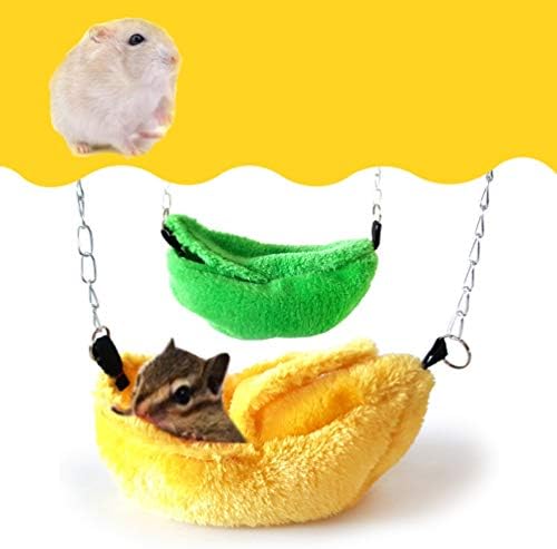 Wensltd Hamster Nest Banana Style Hanging Swing Toys Squirrel Chinchilla Bed Cage Sleep