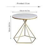 Coffee-Table-Round-Side-Table-Living-Room-Marble-Wrought-Iron-Home-Decoration-End-Table-for-BedsideHallwayBedroomGold-Metal-Table-LegsColorWhite
