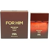 Zara For Him Red Edition Intense Mens Perfume Warm Oriental Fragrance with Orange Amber & Evernyl Eau de Parfum EDP 90ml (3.04 fl. oz.)