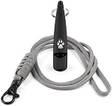 The Dog Lady TDL Gun Dog Training Whistle with Lanyard Black Grey Rope