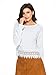 PERSUN Women White Lace Hem Long Sleeve Plain Blouse,Small