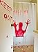PREXTEX 3 PC Horror Bloody Halloween Décor Includes: Bloody Help Me Shower Curtain, Bloody Footprints Floor Clings and Keep Out Bloody Stickers