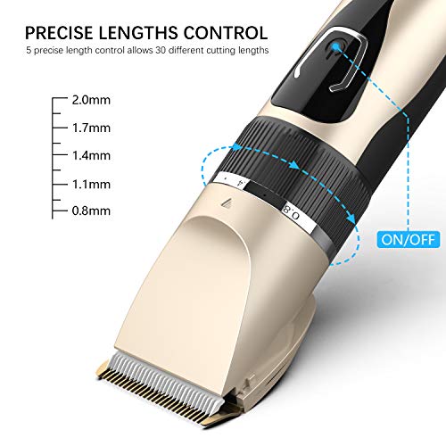 Hair Clippers for Men, DUSASA Professional Cordless Hair Trimmer IPX7 Waterproof USB Rechargeable LED Display Beard Trimmer Multiple 21 Sets Hair Cutting Kit With Charging Dock-2000mAh Lithium Ion