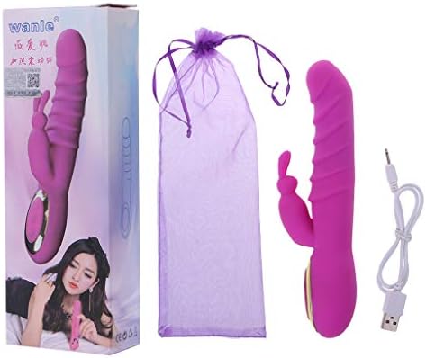 WEI EI Hot Sale 12 Powerful Dual Motor Intelligent Warming Rabbit Vib Waterproof G-Msager USB Rechargeable C-Stimulator for Women … (Purple)