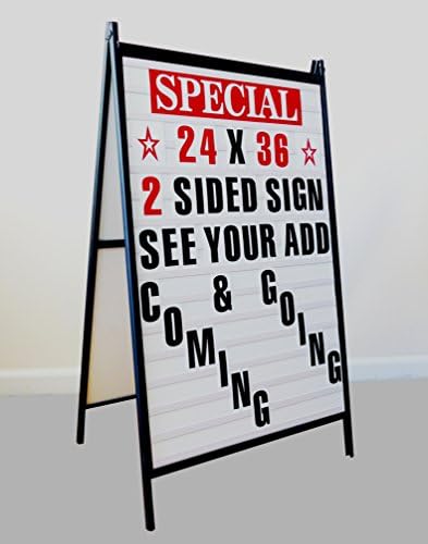 Sidewalk A Frame Changeable Letters Message Sign with 4 inch Letters set and 2 Protective Covers